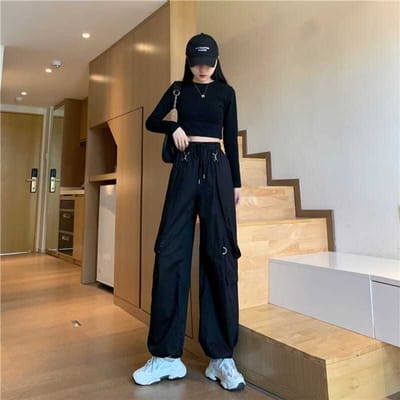 Hip-hop Pluche Schouderband Overalls Hoge Taille Knappe Rechte Casual Broek Losse Legging XXXL
