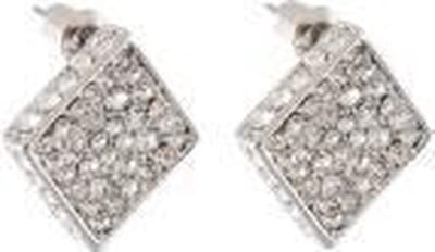 Behave - Zilverkleurige oorstekers met facet geslepen glasstenen - Fashion sieraden