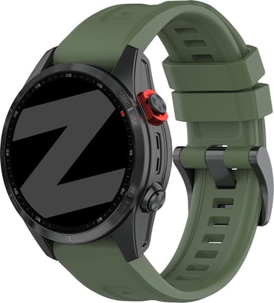 Bandz Classic sportbandje Siliconen 26mm geschikt voor Garmin Fenix 9 (Pro) 51mm / Fenix 8 (Pro) 51mm / Garmin Fenix 7x (Pro - Sapphire Solar) / Fenix 6x (Pro - Sapphire) / Fenix 5x (Plus) / Fenix 3 / Epix Pro (Gen 2 - 51mm) - Army Green