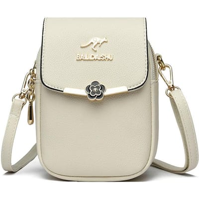 Lente Nieuw Trendy en Modieus Mobiele Telefoontas Eén-schouder Crossbody Dames Tas Meerlaags white