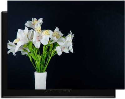 KitchenArt - White Whisper - Inductie Beschermer - 78x52 cm - Kookplaat Beschermer - Luxe Afdekplaat Inductieplaat - Anti-slip & Oprolbaar - Beschermmat Inductiekookplaat