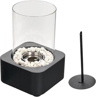 Tafel Vuurplaats - Mini Branderkachel - Buiten Sfeer Creëren - Compact Tafelblad Ontwerp - 29 x 16 cm - Zwart