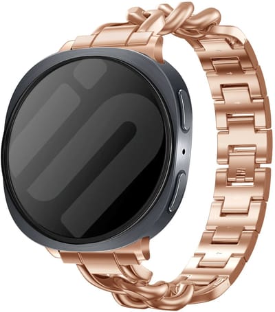 Strap-it Chain bandje geschikt voor Samsung Galaxy Watch 9 (40/44mm) / Watch 8 (40/44mm) / 8 Classic (46mm) - rosé goud / rose gold