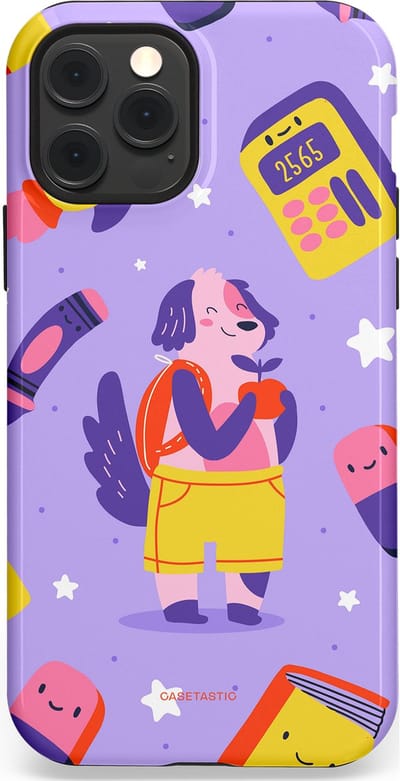 Casetastic hoesje geschikt voor Apple iPhone 12 / Apple iPhone 12 Pro - MagSafe - Dubbellaagse bescherming - Tussen boeken en sterren - Fashion Case - Lavendel Geel