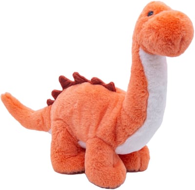 Cute since 1999 - Dinosauruspark - Dinosaurus speelgoed - Oranje brachiosaurus - Baby knuffel - 27cm