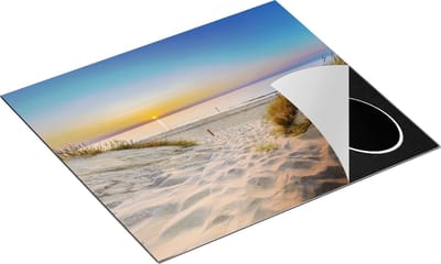 Chefcare Inductie Beschermer Strand en Zee met Zonsondergang - 60x50 cm - Afdekplaat Inductie - Kookplaat Beschermer - Inductie Mat