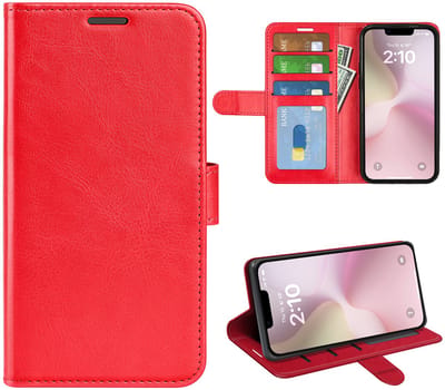 MobyDefend Hoesje - Geschikt voor iPhone 16e / iPhone 17e - Wallet Book Case (Sluiting Achterkant) - Rood