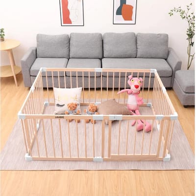 Houten Grondbox Baby met Deurtje - 120x160 cm / 140x140 cm - Kliksysteem