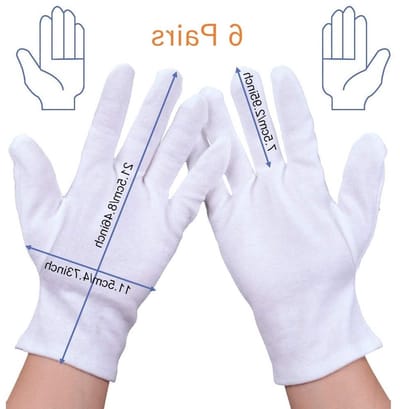 Witte handschoenen voor volwassenen - 6 paar, ideaal voor feesten, kostuums en theateractiviteiten