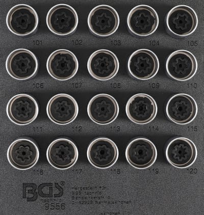 BGS Velgenslot demontageset voor Opel (type A) 20 delig
