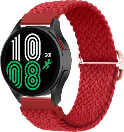 YONO Nylon Stretch Bandje 22mm - Horlogebandje geschikt voor Samsung Galaxy Watch 46mm / 3 (45mm) / Gear s3 - Polar Vantage M2 / Grit X - Huawei Watch GT 3 (pro) / 2 - Amazfit GTR - Rood