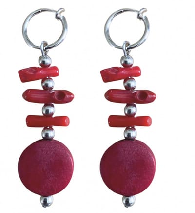 Oorklemmen -Rood-Geen gaatjes - geen gaatje - Charme Bijoux