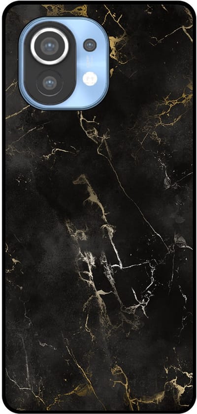 Smartphonica Telefoonhoesje Geschikt voor Xiaomi Mi 11 met marmer opdruk - TPU backcover case black marble design - Zwart geschikt voor Xiaomi Mi 11