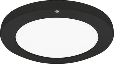 OLGIERD - LED Plafondlamp met Bewegingssensor + Dag en Nacht Sensor - 24W - 3170 Lumen - Aanpasbare Kleur CCT - 360° Zichthoek - Opbouw/Inbouw - Rond - Mat Zwart - 300mm