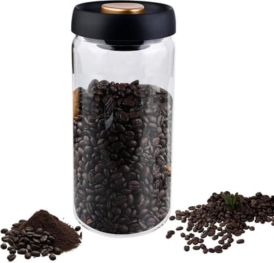 Duurzame Glazen Opbergpot van 1800ml met Vacuümlid voor Koffie, Thee en Noten - Luchtdicht en Vershoudend