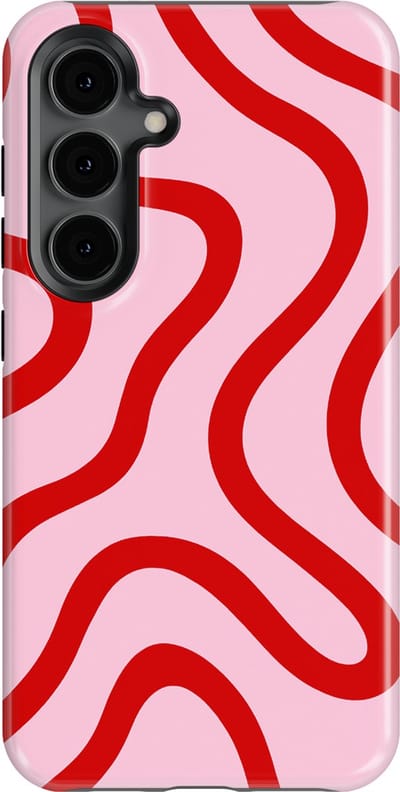 DripCase Curvy Lines Hoesje Samsung Galaxy S24 | Backcover met Mag | Design Tough Case Samsung Galaxy S24 Lolly Loop