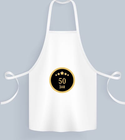 Akyol - 50 jaar Keukenschort - Hoera 50 jaar - iemand die 50 jaar is geworden of 50 jaar lang een relatie hebben of getrouwd zijn - verjaardagscadeau - verjaardag - cadeau - kado - geschenk - gift - relatie - trouwdag - jubileum - 82 bij 71 cm