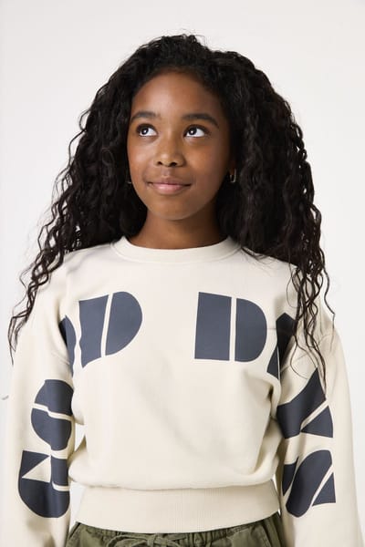 GARCIA Meisjes Effen Sweater Wit Lange mouw
