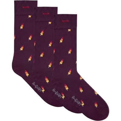 A-DAM  3-pack Casual Socks Burgundy Rockets Fig Size: 36-40 | Underwear Outlet | Unisex | Bordeaux
