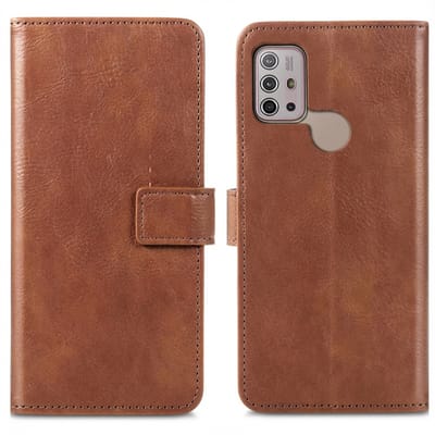 imoshion Hoesje - Geschikt voor Motorola Moto G10 / Motorola Moto G10 Power / Motorola Moto G20 / Motorola Moto G30 - Luxe Bookcase - Bruin