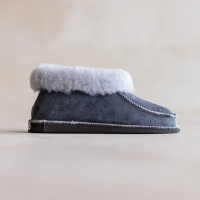 Schapenvacht pantoffels - Lamsvacht dames sloffen - Grijs - Maat 36
