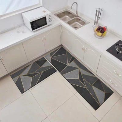 Keukenmat Set Slaapkamer Entree Deurmat Huis Hal Vloerdecoratie Woonkamer Kleed Badkamer Absorberende Anti-Slip Tapijten 40cmx60cm 1pc gray