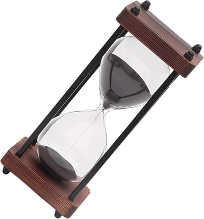 Zandloper Timer - Decoratieve Zandloper - Tijd Meten - Vintage Design - 21 cm - Zwart