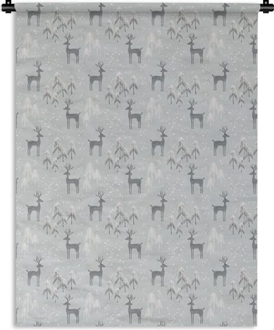 Wandkleed - Wanddoek - Patronen - Hert - Winter - 150x200 cm - Wandtapijt
