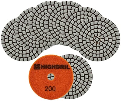 Professionele Diamant Polijstpads 100mm Korrel #200 voor Droog Polijsten Steen