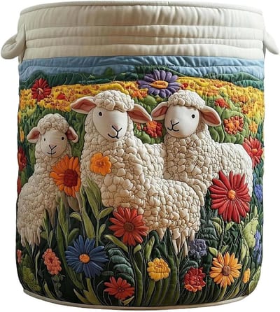 Wasmand Opvouwbaar - Kledingmand Stoffen - Wasgoed Opbergen - Gewatteerd Design - 50x45x13 cm - Grijs