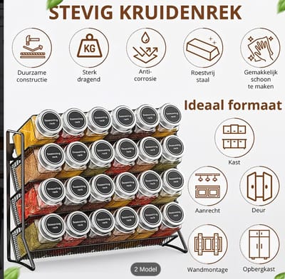 keukenopbergrek, kruidenopbergrek, multifunctioneel opbergrek