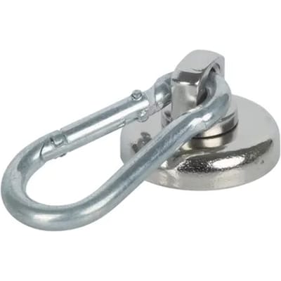 Fix-o-moll Magneet Met Haak - Draaibare Karabijnhaak - Neodymium - Diameter 25mm