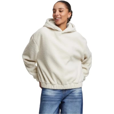 Urban Classics - Oversized Bonded Sherpa Hoodie/trui - XS - Creme