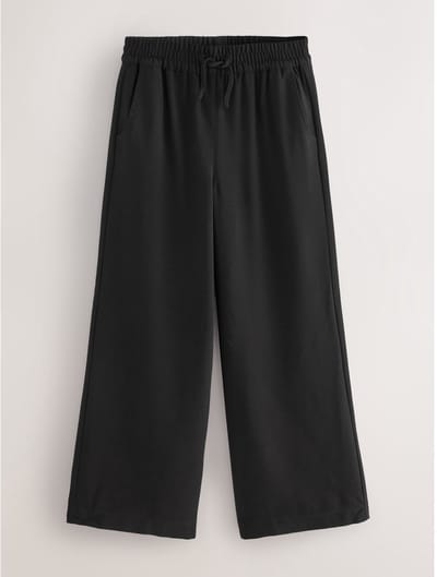 Next - Meisjes - Crêpe broek met elastische taille en wijde pijpen - Zwart