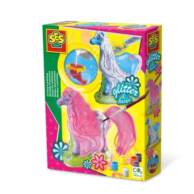 SES Creative - Hobby Pink - Gieten en Schilderen - Paard met Manen - Knutselen Meisjes - Sneldrogend - Vanaf 5 jaar