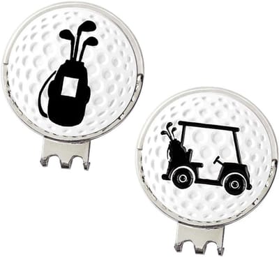 Set van 2 Golfbalmarkers met Hat Clip en Poker Chip - Golf Accessoires