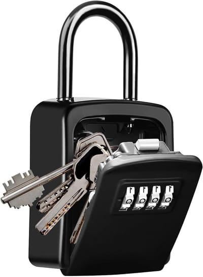 Veilige Sleutelkluis met 4-cijferige Code, Herprogrammeersbaar Deurslot voor Spare Keys, Ideaal voor Thuis, Kantoor en Vakantiehuis