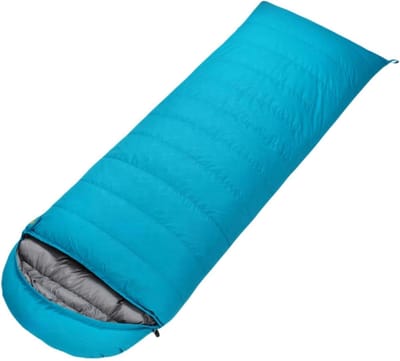 Donzen Slaapzak - Warme Slaapzak - Kamperen Buiten - Verdikte Koudebestendige Vulling - 200cm x 80cm - Blauw
