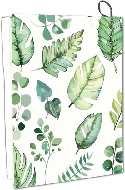 Store_9 - Boekomslag - Herbruikbaar - Groene bladeren - Nylon boekbeschermer - Elastische notebookwraps voor 9 x 11 inch boeken