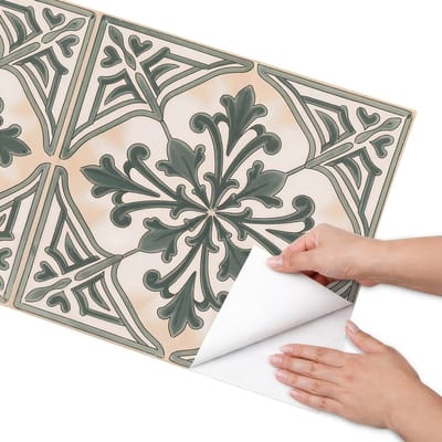 Coloray Meubel Wrap Folie - Groente Meubelfolie - 50x100 cm - Meubel Wrap Folie Vintage tegels - Plakfolie Meubels - Rustiek Meubelfolie - Decoratiefolie Zelfklevend - Slaapkamer decoratie - Texturen