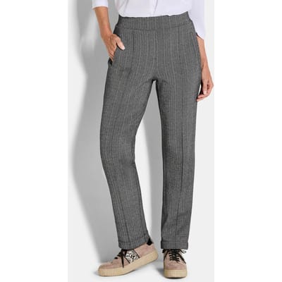 Broek CARLA met visgraatmotief - zwart - Gr. 38 van Goldner Fashion