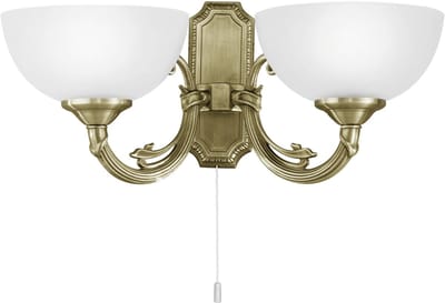 EGLO Savoy - Wandlamp - 2 Lichts - Brons - Wit