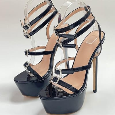 Liyke Runway Stijl Sexy Hoge Hakken Platform Sandalen Voor Vrouwen Mode Open Teen Kristal Gesp Stiletto Bruiloft Stripper Schoenen 35 beige