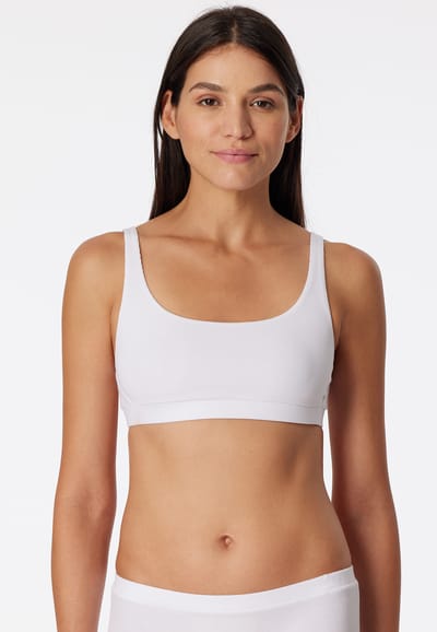 SCHIESSER Pure Rib bralette (1-pack) - dames bustier dubbelrib biologisch katoen zwart