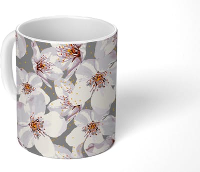 Mok - Koffiemok - Bloemen - Sakura - Patronen - Mokken - 350 ML - Beker - Koffiemokken - Theemok