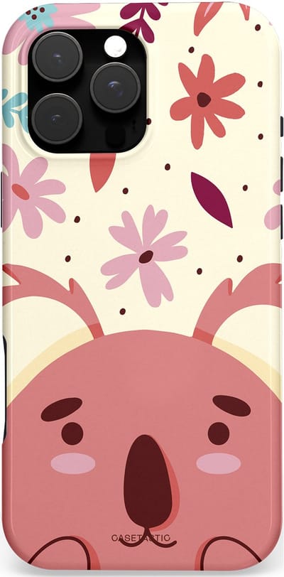Casetastic hoesje geschikt voor Apple iPhone 16 Pro Max - MagSafe - Dubbellaagse bescherming - Koala knuffel - Fashion Case - Koraal Crème Lichtroze