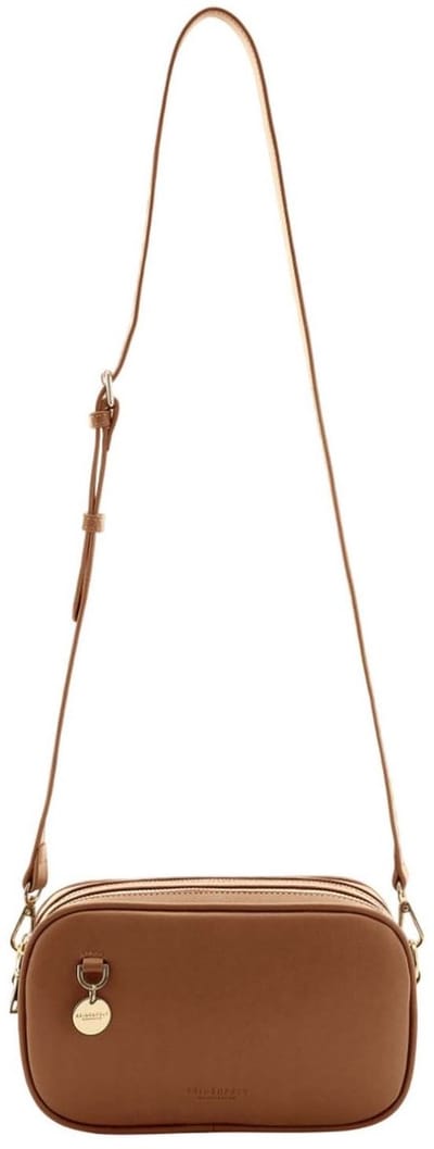 SEIDENFELT MANUFAKTUR schoudertas Nelma Camera Bag Toffee Lichtbruin