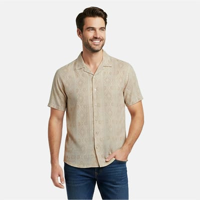 Cars Jeans - Korte Mouw Overhemd - Heren - XL - Kiezel - Katoen - Mebar