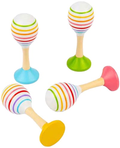 BigJigs houten muziekspeelgoed junior maraca set - kleurrijk baby en peuter speelgoed.