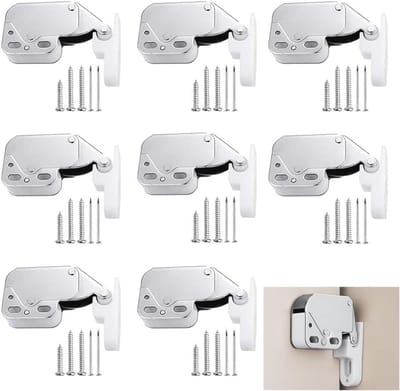 Mini Veervergrendeling voor Deuren en Ramen - 8 Stuks Automatische Klink Catch Latch